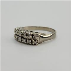 14K WHITE GOLD DIAMOND RING 3.4G SIZE 9